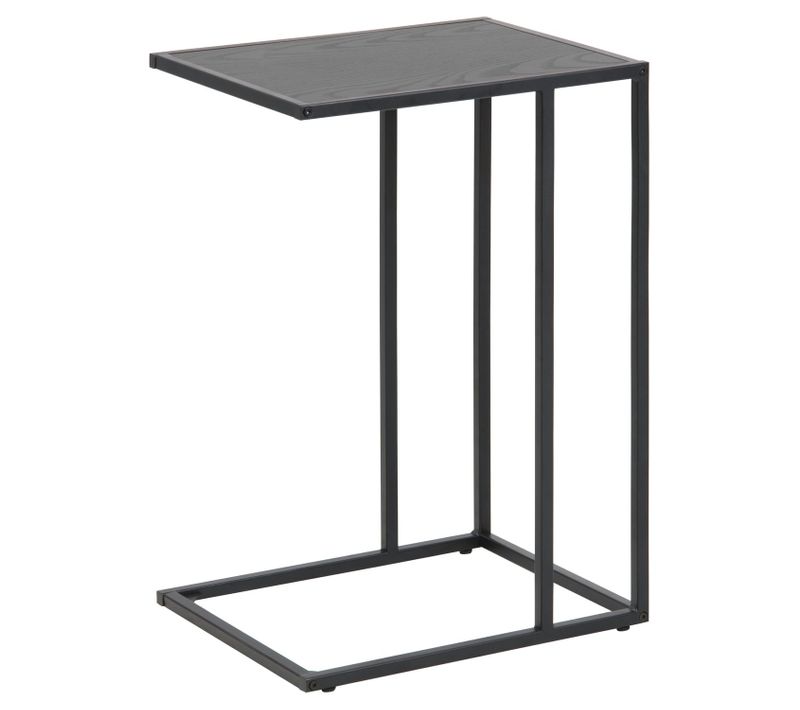 Table D'appoint Ou Bout De Canapé En Mdf Et Métal - Noir
