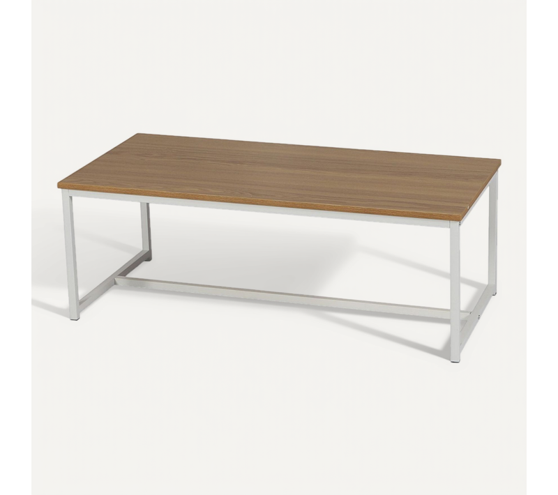 Banc D'intérieur Casa Blanca En Panneaux De Particules Et Métal - H.46cm X L.120 Cm - Beige Et Blanc
