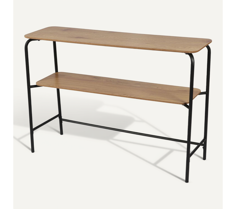Console 2 Niveaux Marcel Avec Structure En Métal - Marron Et Noir