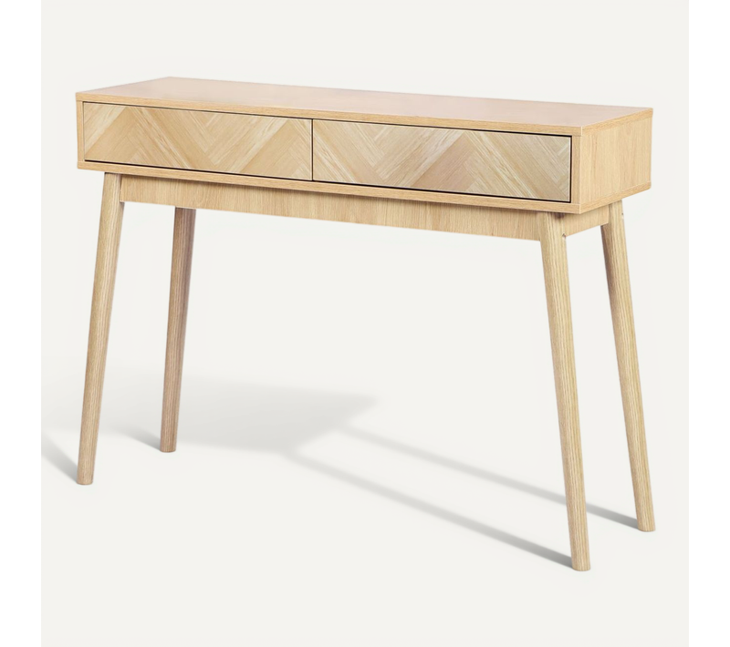 Console 2 Tiroirs Shelby En Bois Avec Système D'ouverture Push Pull - Beige