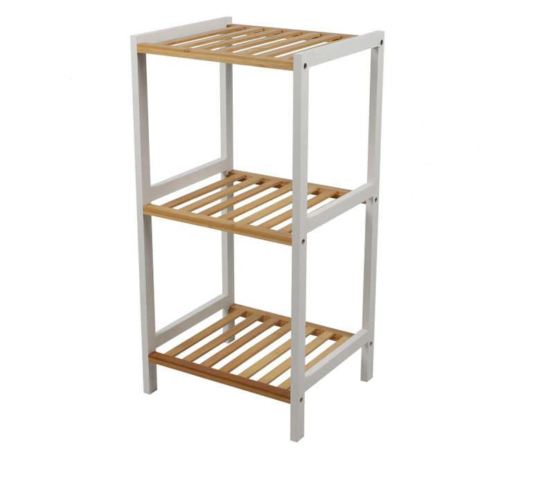 Etagère 3 Niveaux En Bois - Marron Et Banc