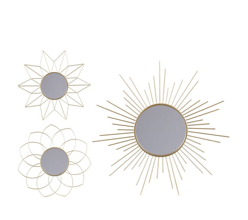 Set De 3 Miroirs Gold Home - Doré