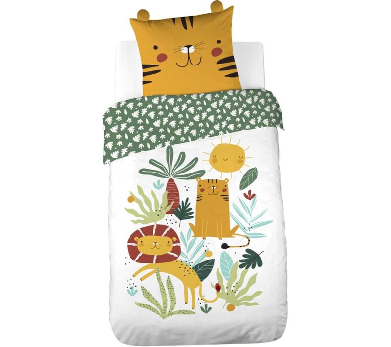 Parure De Lit Enfant Tigre - 100% Coton 57 Fils/cm² - 140 X 200 Cm