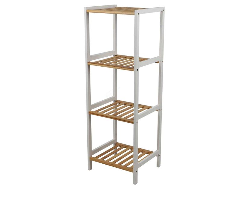 Etagère 4 Niveaux En Bois - Marron Et Banc