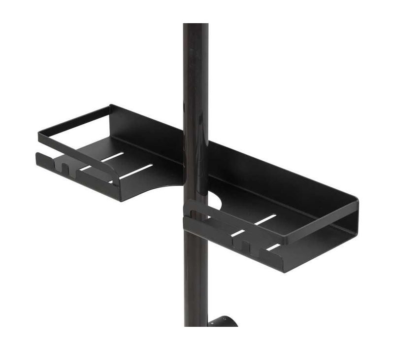 Étagère De Barre Douche - L. 35,5 Cm - Noir