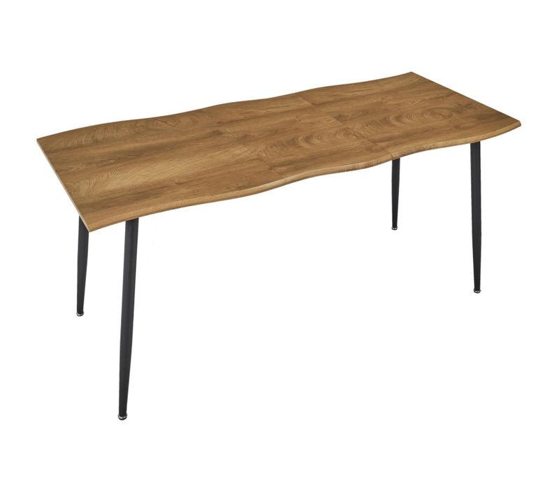 Table Extensible Pour 4 à 6 Personnes En Bois Honoré  - Marron Et Noir