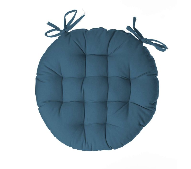 Galette De Chaise Ronde Alix - Diam. 38 Cm - Bleu