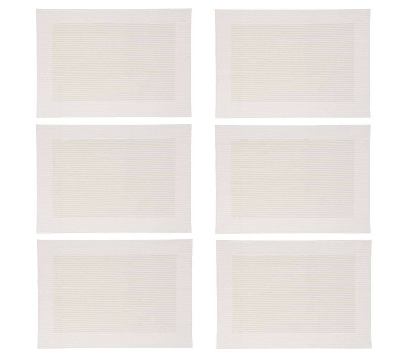 Lot 6x Set De Table Rect - 50 X 35 Cm - Beige