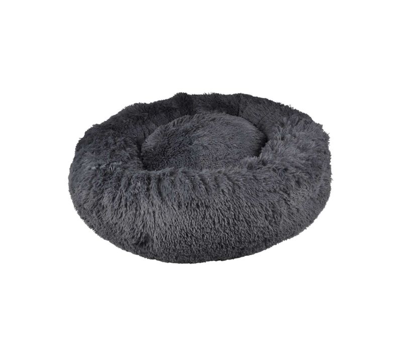 Coussin Doux Et Rond Snow Pour Chien Et Chat - Gris Anthracite - Diam 75 Cm
