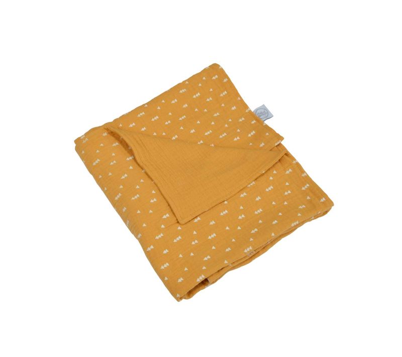 Couverture En Gaze De Coton Imprimée Flèches - Moutarde