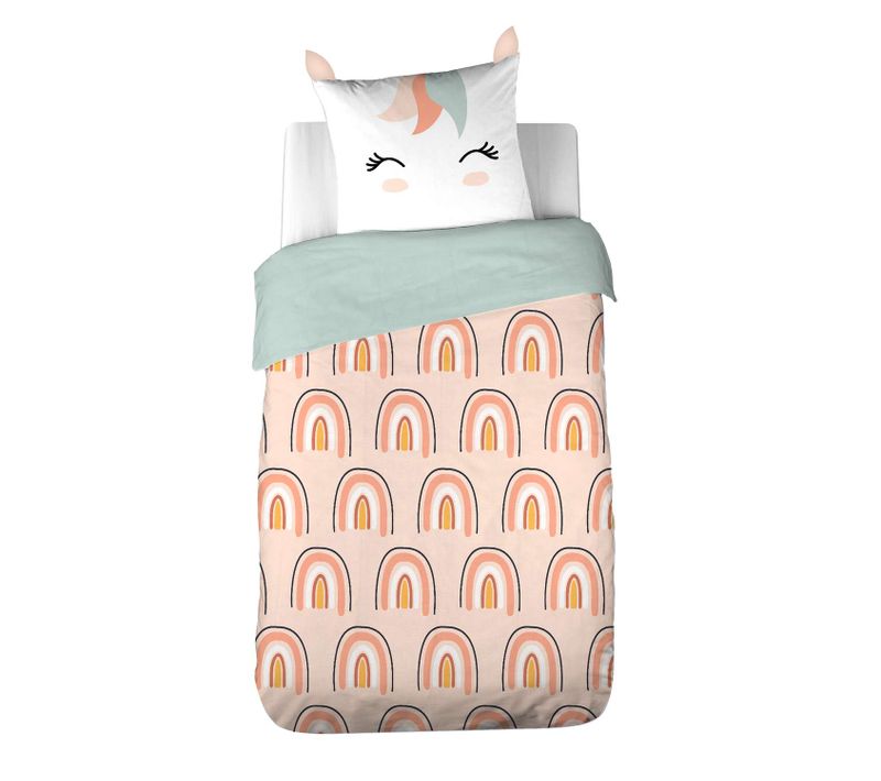 Parure De Lit Enfant Licorne - 100% Polyester 72g/m² - 140 X 200 Cm
