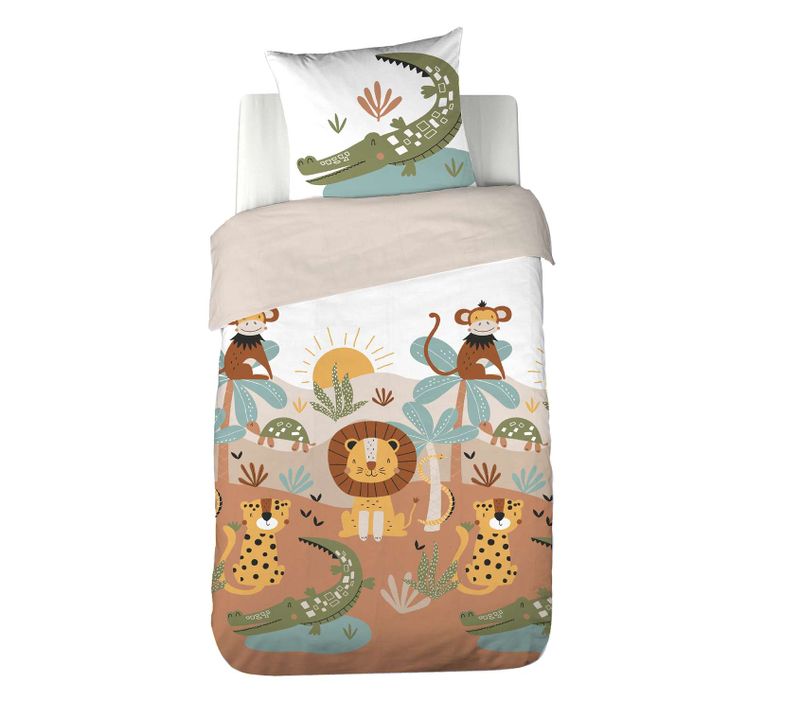 Parure De Lit Enfant Savane - 100% Coton 57 Fils/cm² - 140 X 200 Cm