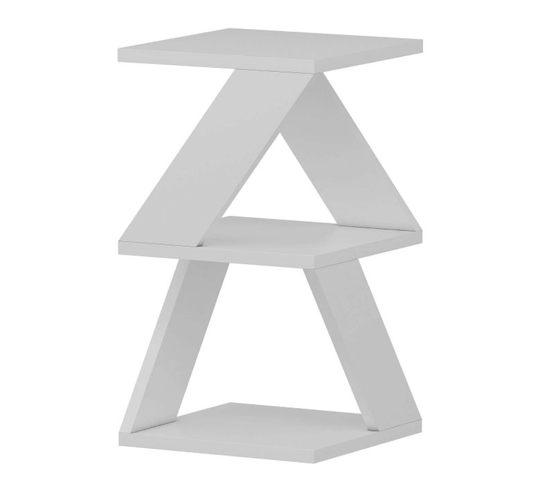 Bout De Canapé Zig Zag En Bois - Blanc