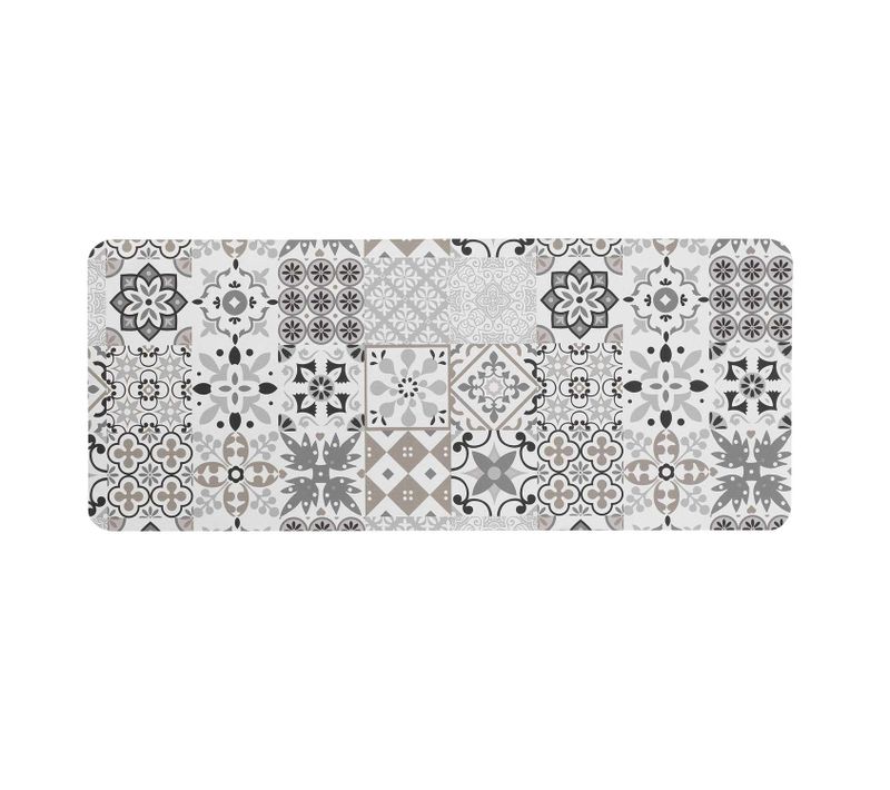 Tapis De Bain Ultra Absorbant Carreaux De Ciment - 50 X 120 Cm