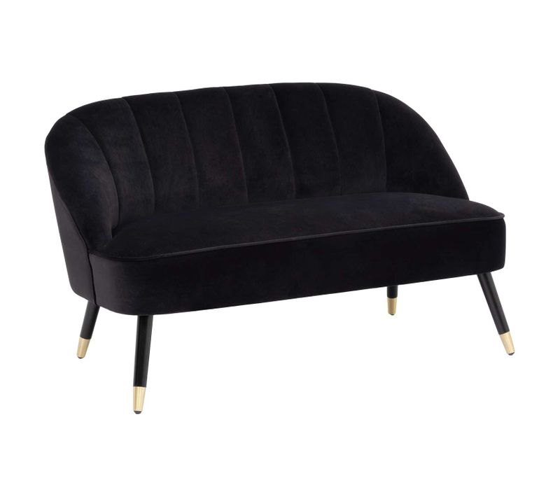 Canapé En Velours Naova - 2 Places - Noir