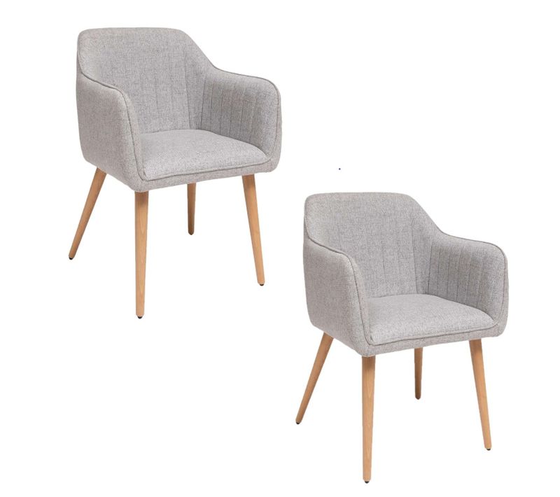 Lot De 2 Fauteuils à Dîner Visoca - Gris