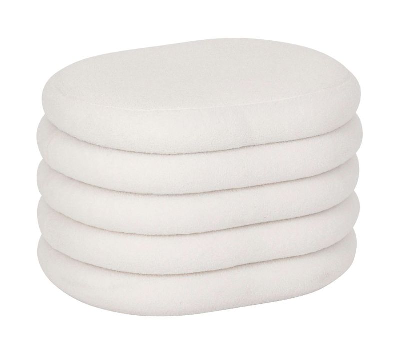 Pouf De Rangement En Bouclette Guilia - Blanc