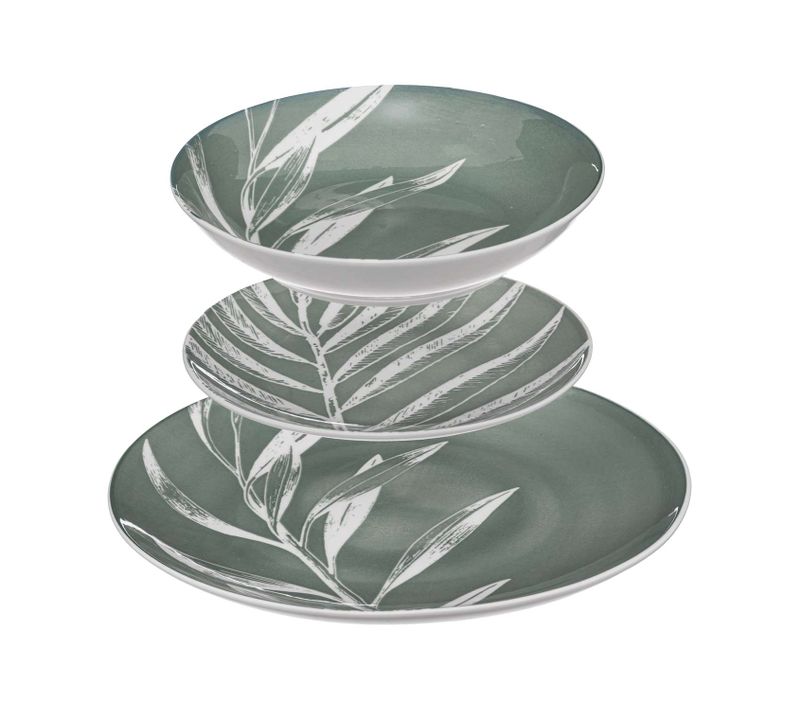 Service Vaisselle 18 Pièces Harmony - Vert