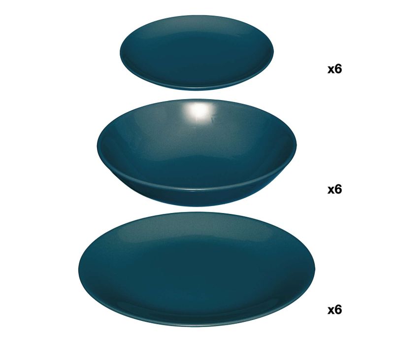 Service Vaisselle 18 Pièces Colorama - Bleu