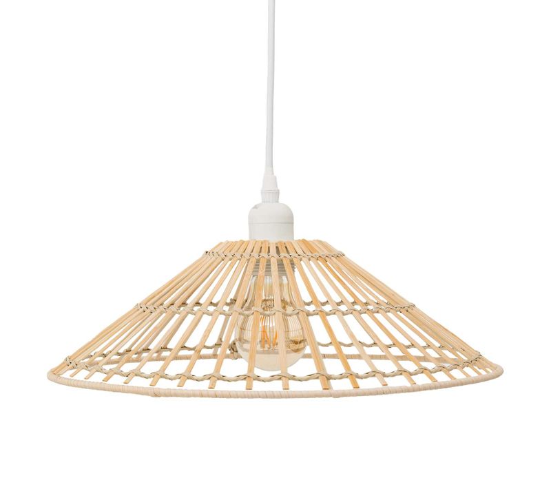 Suspension Cône En Bambou Naturel - Diam 36 Cm - Beige