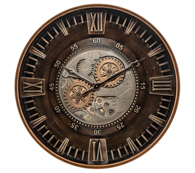 Horloge Avec Mécanisme En Métal - Diam 59 Cm - Marron