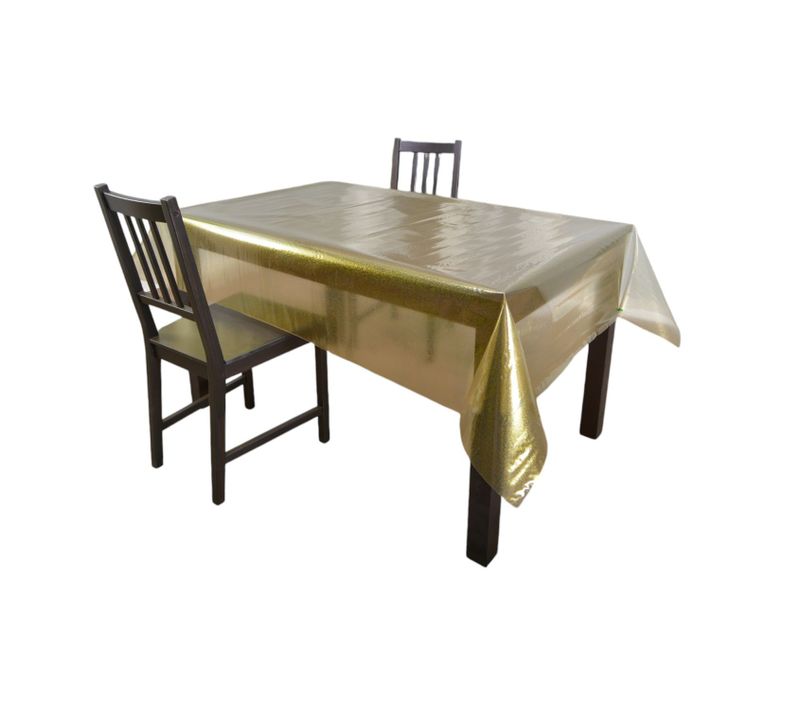 Nappe En Toile Cirée Rectangulaire Cristal - 140 X 250 Cm - Or