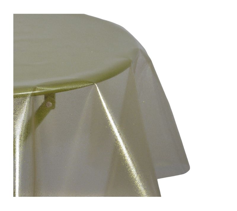 Nappe En Toile Cirée Ronde Cristal - Diam. 135 Cm - Or