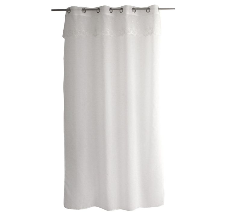 Voilage Avec Motif Brodé Massala - 140 X 240 Cm - Blanc