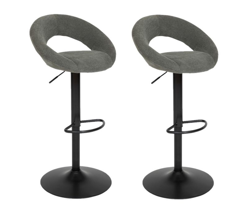 Lot De 2 Chaises De Bar En Tissu Sacha - Vert Cèdre