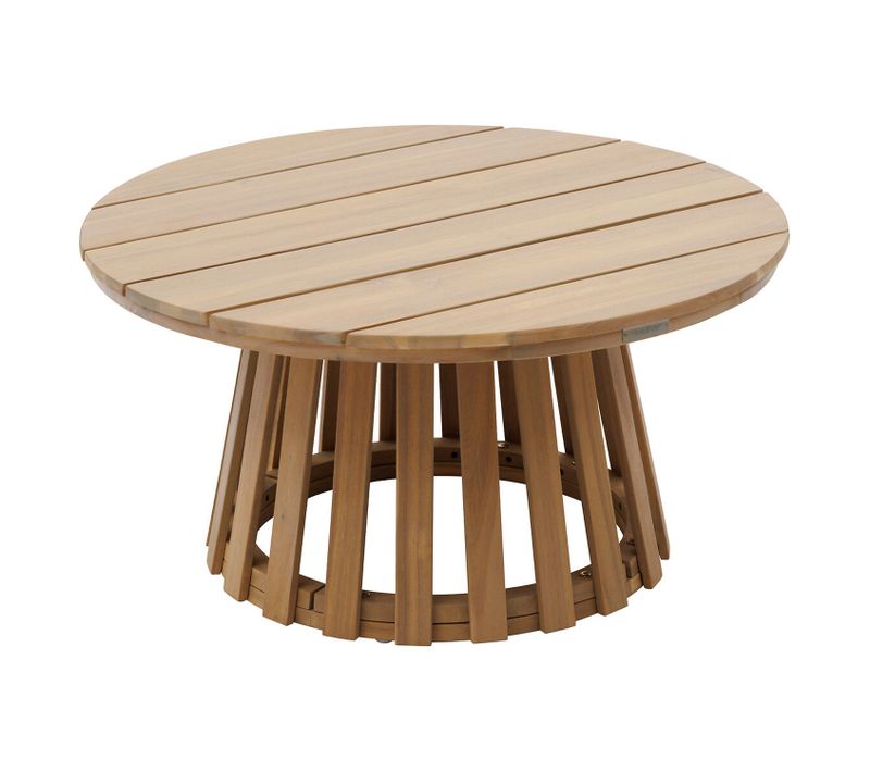 Table De Jardin D'appoint Ronde Grand Modèle En Bois Osuna - D. 80  Cm - Marron