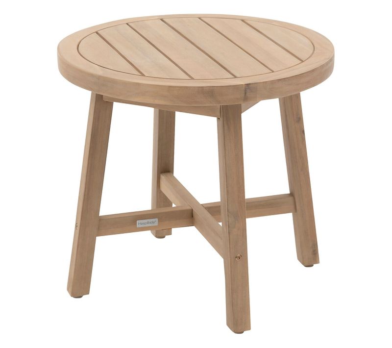 Table De Jardin D'appoint Ronde En Bois Papouasie - D. 55 Cm - Marron
