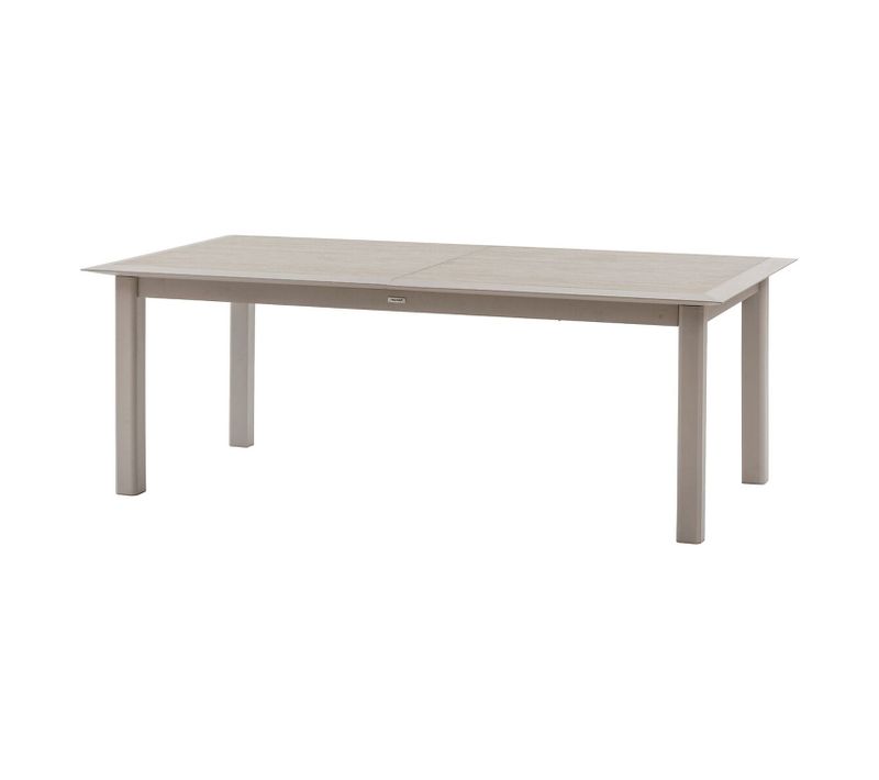 Table De Jardin Extensible En Aluminium Effet Bois 12 Places Allure - Grège Et Avoine