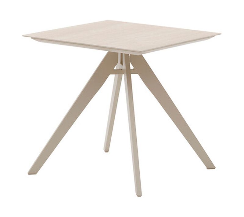 Table De Jardin Carré En Aluminium 2 Places Terzano - Vanille Et Argile