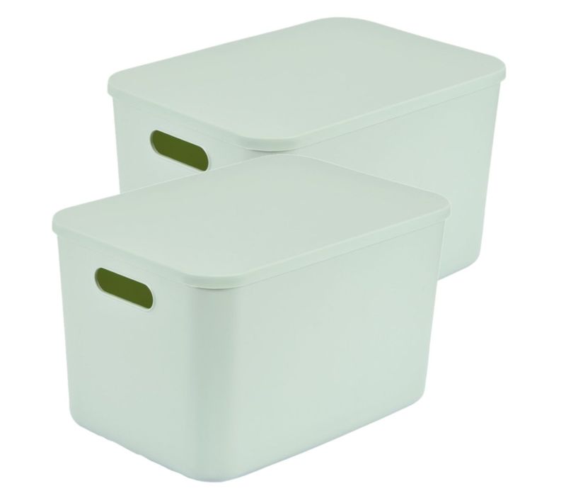 Lot De 2 Boîtes Avec Couvercle Chromacase - 15,5 L - Sauge