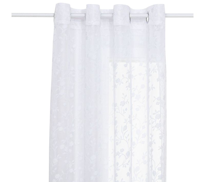 Voilage à Motif Fleuri Lazi - 140 X 240 Cm - Blanc