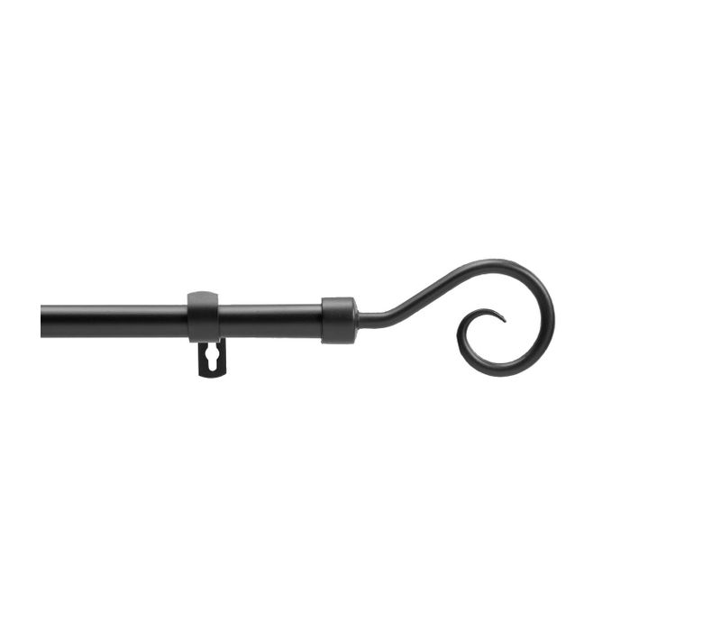 Kit De Tringle à Rideaux Extensible Arabesque - L. 210 à 380 Cm - Noir