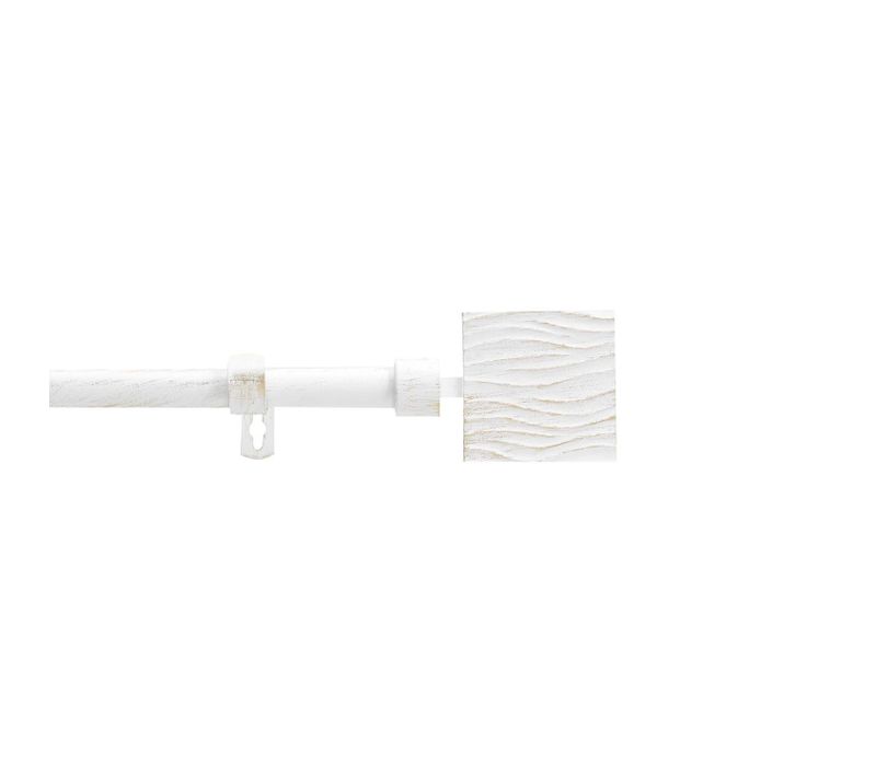 Kit De Tringle à Rideaux Extensible Tempo - L. 210 à 380 Cm - Blanc Et Or