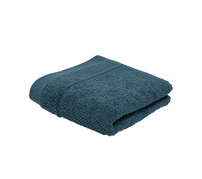Serviette De Toilette - 100% Coton Bio - 50 X 90 Cm - Bleu Paon