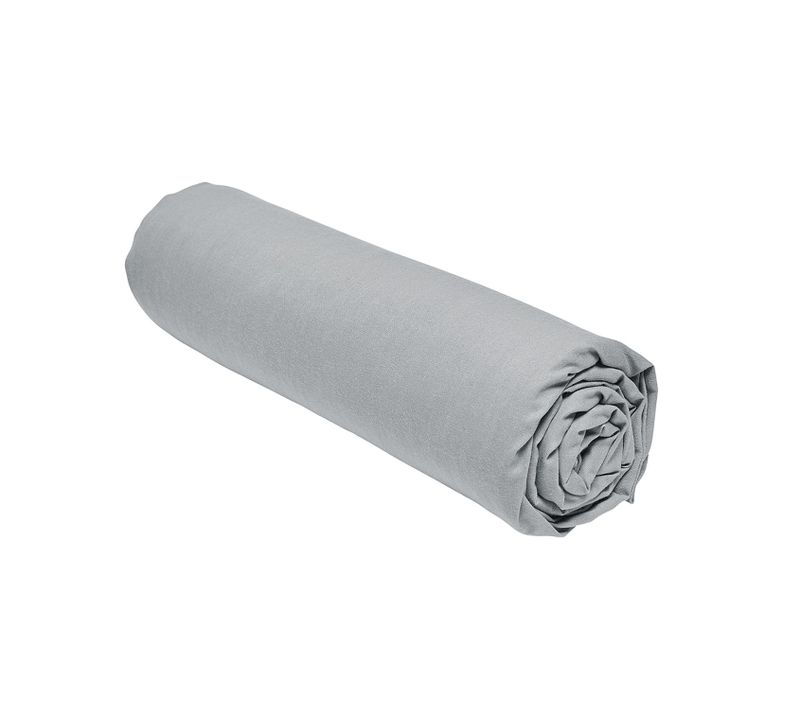 Drap Housse 2 Places - 100% Coton Bio - 180 X 200 Cm - Gris Acier