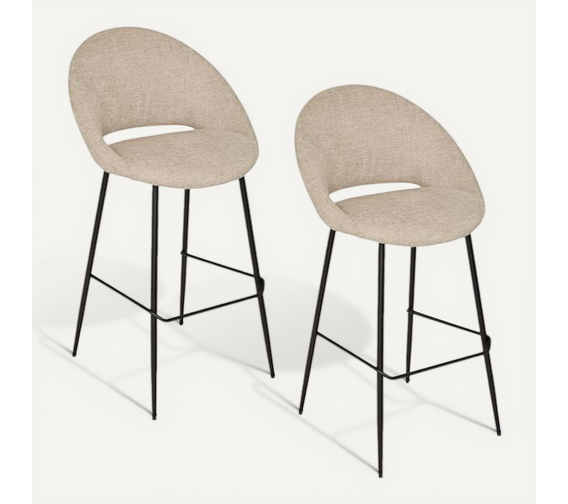 Lot De 2 Tabourets De Bar Amago - Beige