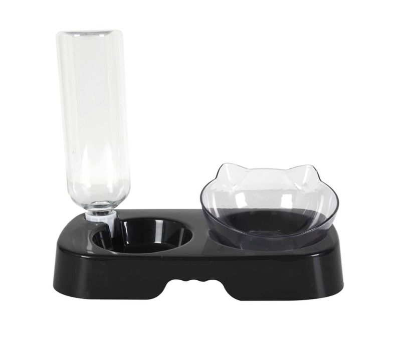 Gamelle Et Distributeur D'eau Pour Chat Et Chien - Noir