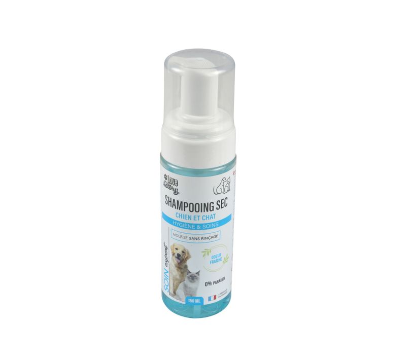 Shampoing Sec Sans Rinçage Pour Chien Et Chat - 150 Ml