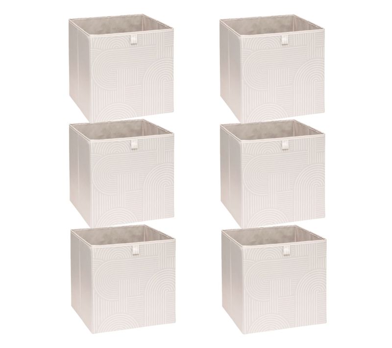 Lot De 6 Boîtes De Rangement Arche - L. 31 X L. 31 X H. 31 Cm - Beige