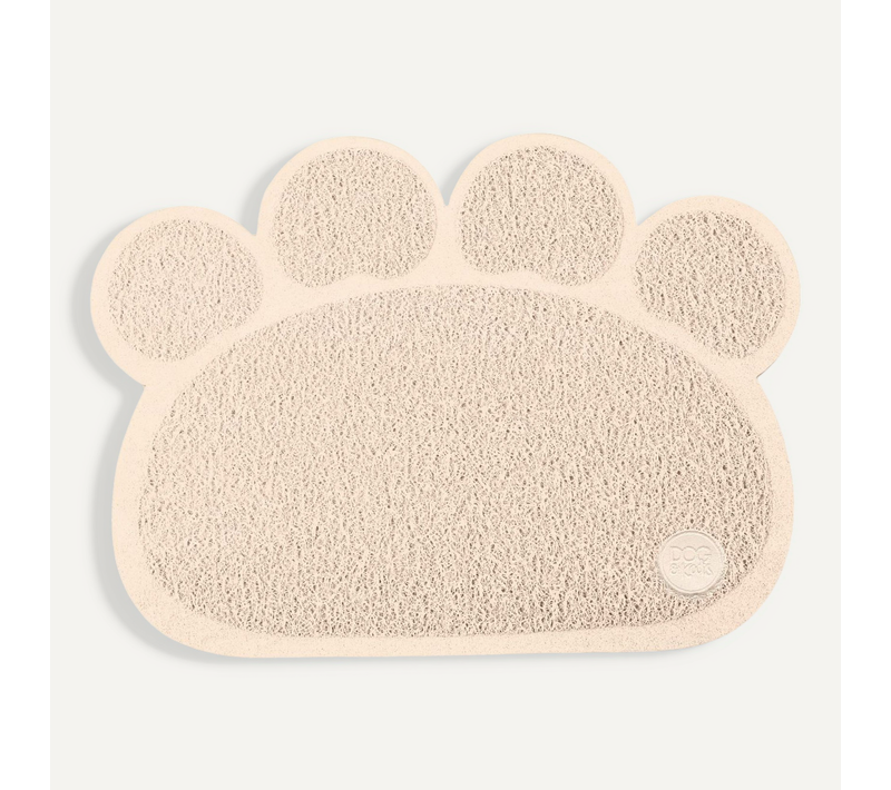 Tapis De Gamelle Antidérapant En Forme De Patte Maya - Beige