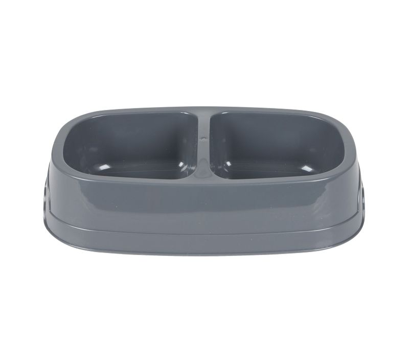 Gamelle Double Pour Chien Et Chat Cali - Gris Foncé