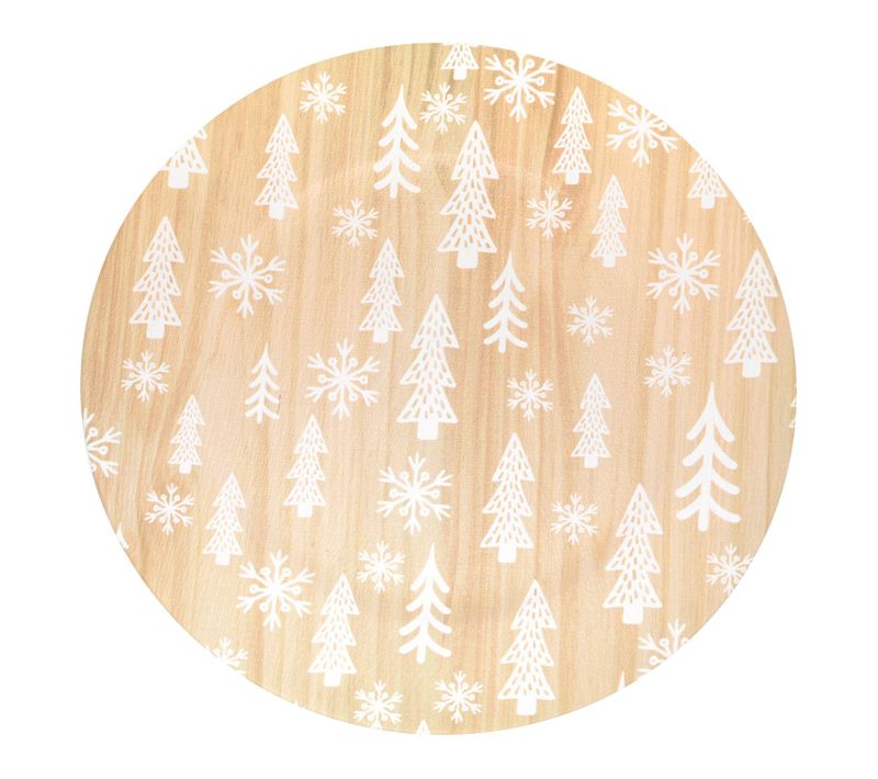 Lot De 12 Assiettes De Présentation Effet Bois Sapins - Beige