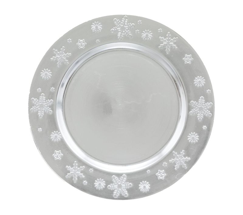 Lot De 12 Assiettes De Présentation Flocon - Argent