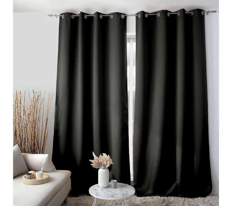 Rideau Occultant Grande Hauteur Reglisse - 140 X 280 Cm - Noir