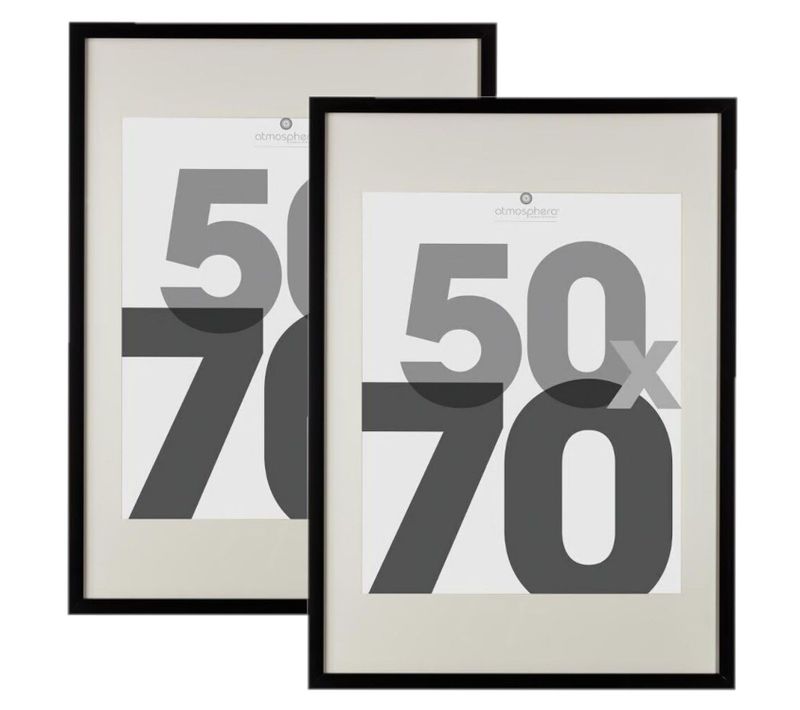Lot De 2 Cadres Photo Eva - 50 X 70 Cm - Noir