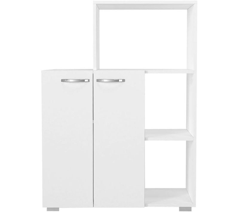 Meuble De Rangement Cuisine Avec Niche Micro-ondes - Blanc